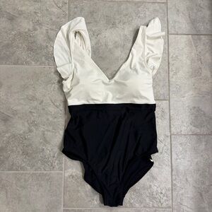 Black and White Ruffle One Piece Summersalt